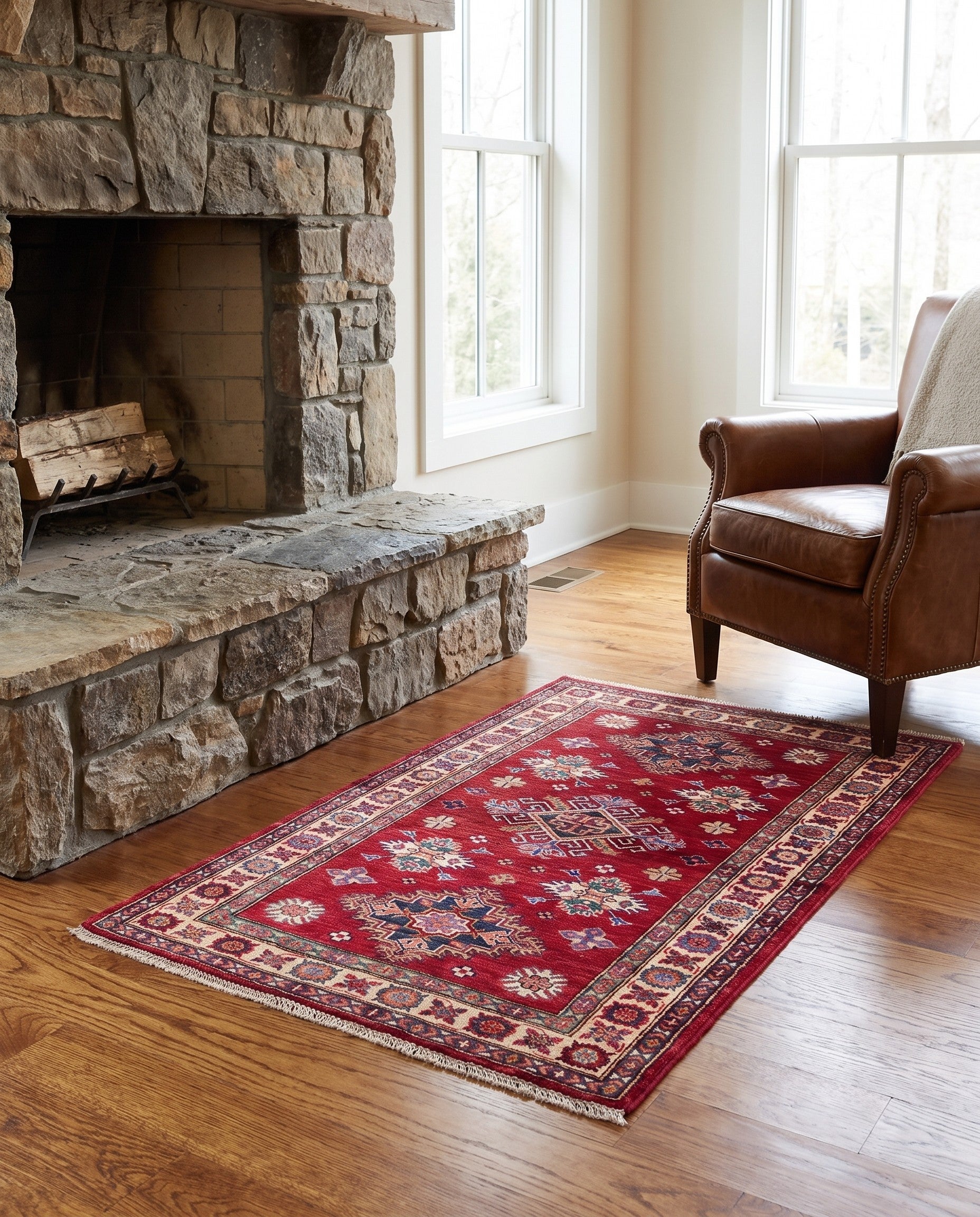 3' 1 x 5' 1 Hand Knotted Kazak Rug