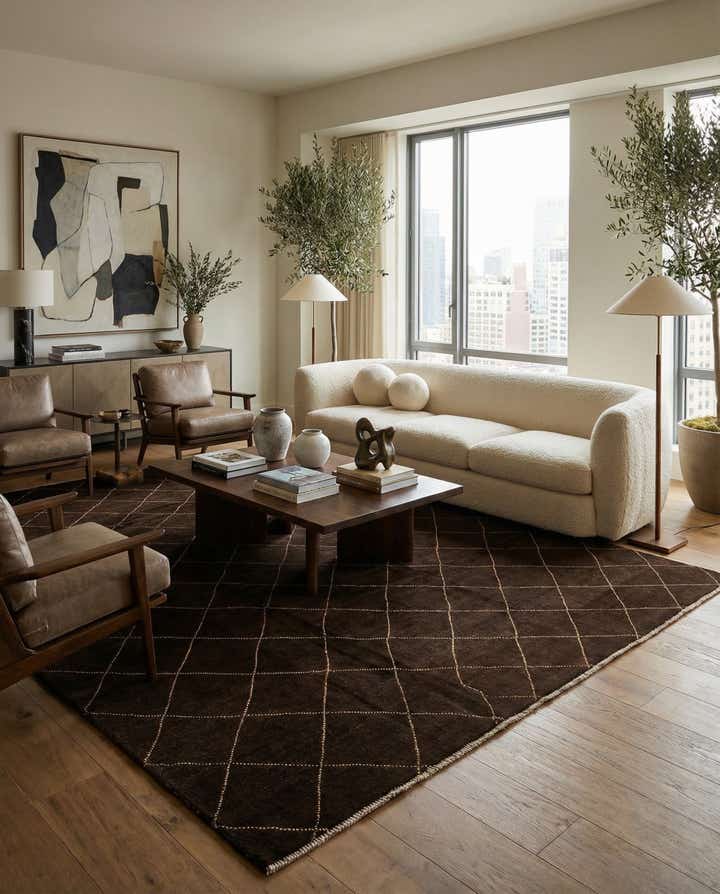 8' 2 x 9' 9 Hand Knotted Moroccan Wool Rug