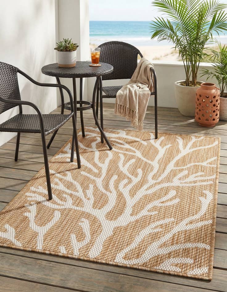 Detail image of 2' x 3'  Washable Coastal Indoor / Outdoor Rug