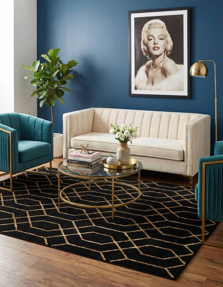 Detail image of 6' x 9' Marilyn Monroe™ Glam Trellis Rug