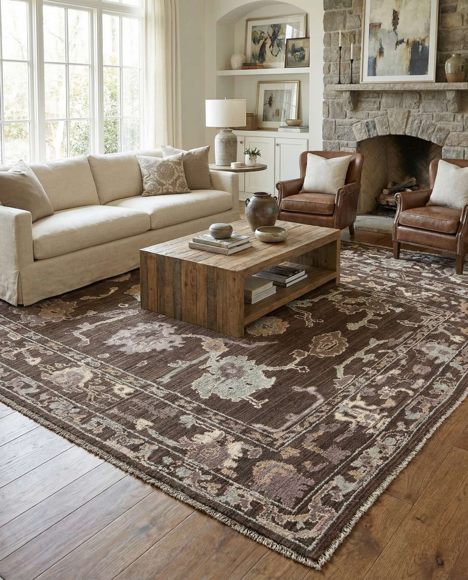 9' 2 x 12' Hand Knotted Oushak Wool Rug