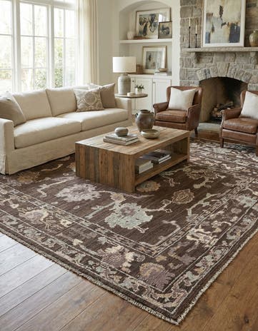 9' 2 x 12' Hand Knotted Oushak Wool Rug