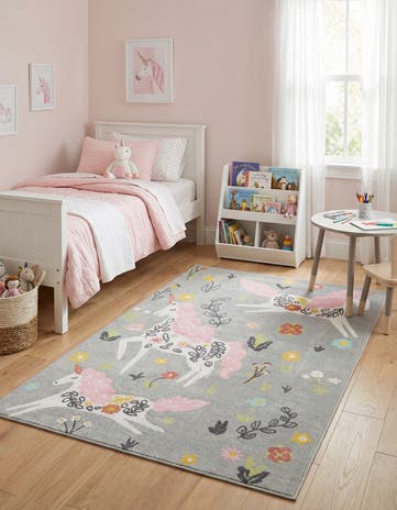 5' 3 x 8' Unicorns Whimsy Kids Rug