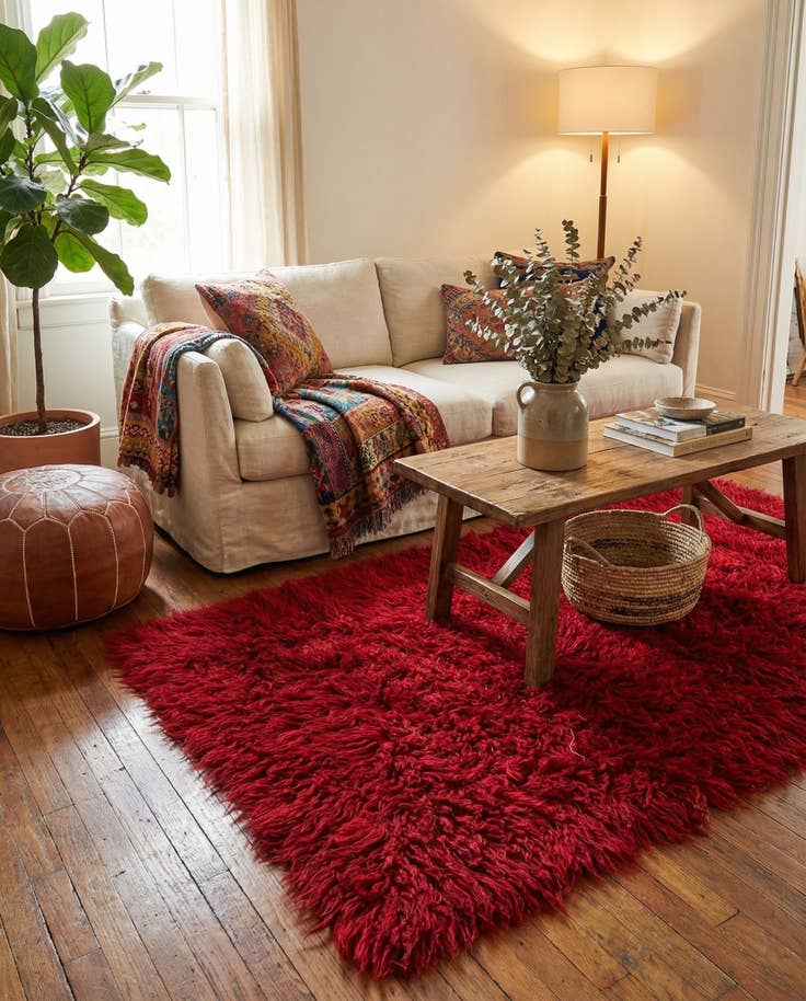 Detail image of 2' 7 x 4' 10 Hand Knotted Moroccan Wool Rug
