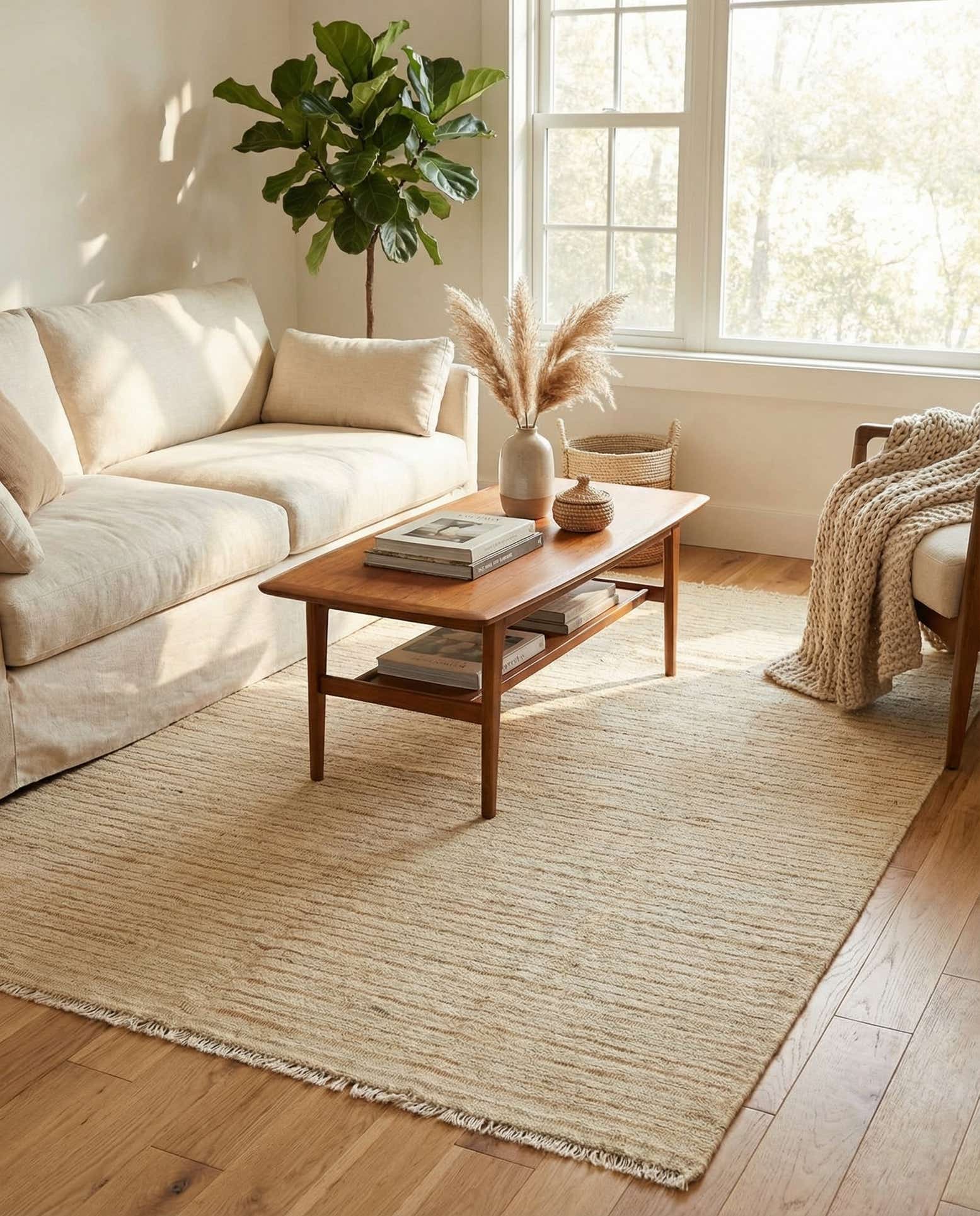 4' 10 x 6' 8 Hand Knotted Moroccan Wool Rug
