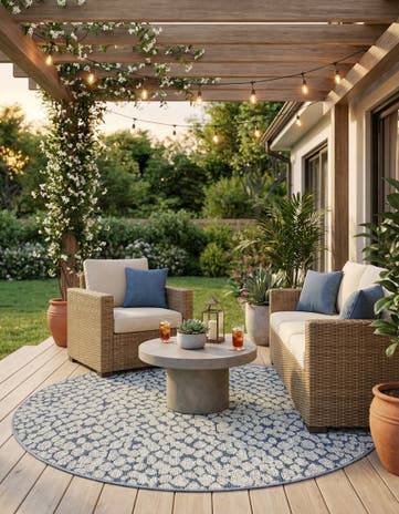 5' 3 x 5' 3 Easy-Clean Safari Indoor / Outdoor Round Rug