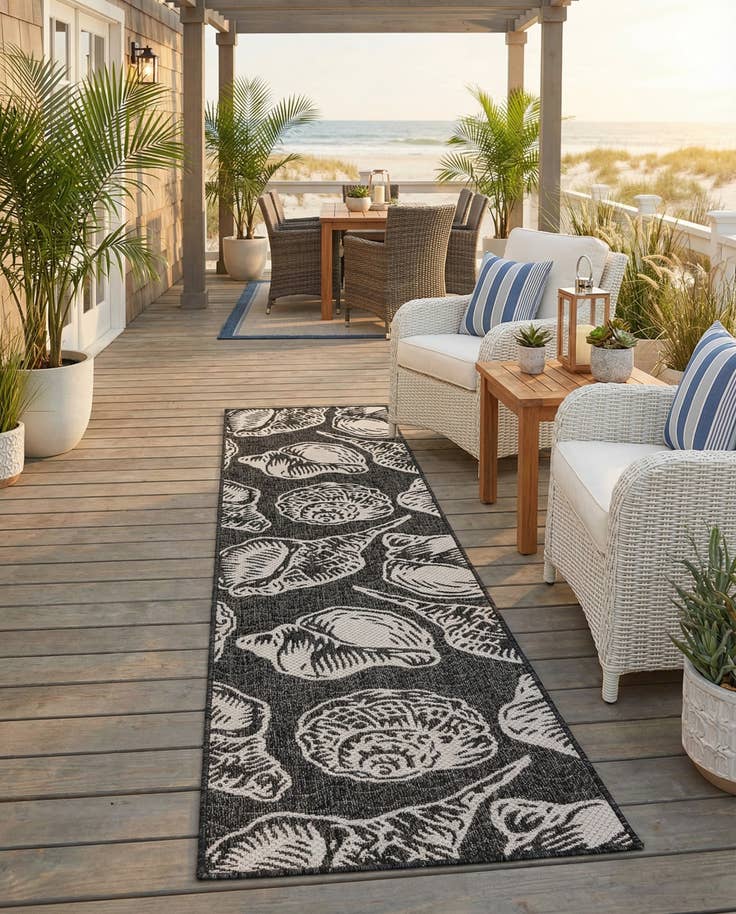 Detail image of 2' x 8' Easy-Clean Coastal Indoor / Outdoor Runner Rug