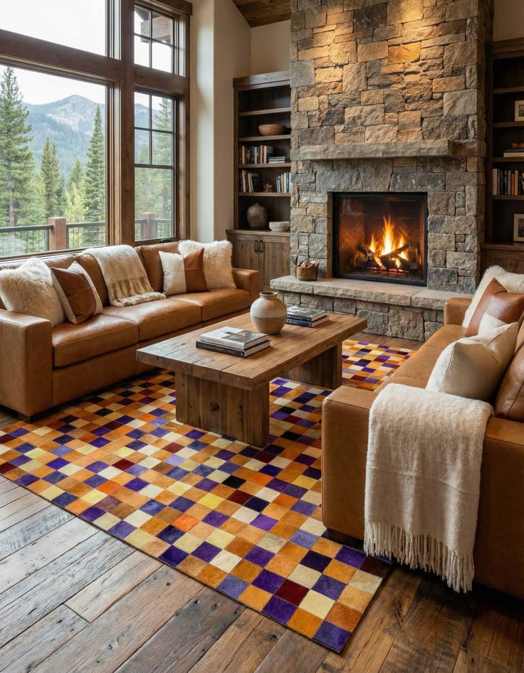 Detail image of  8' x 9' 11 Cowhide - Patchwork Rug