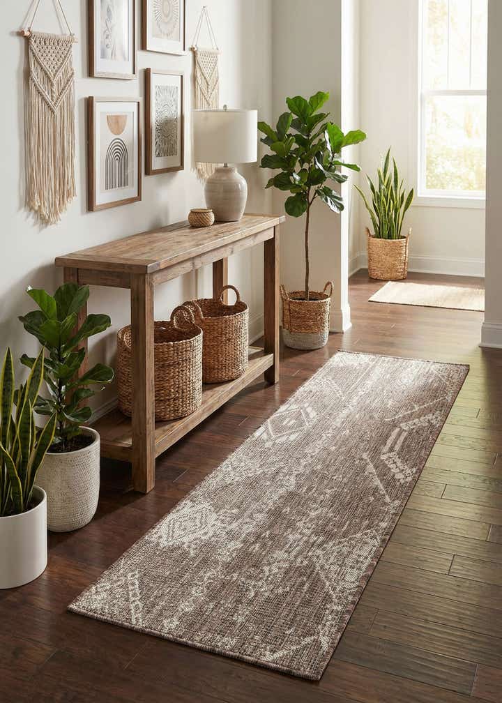 2' x 6' Easy-Clean Bohemian Indoor / Outdoor Runner Rug