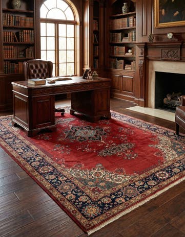 6' 7 x 10' 1 Hand Knotted Hamedan Persian Wool Rug
