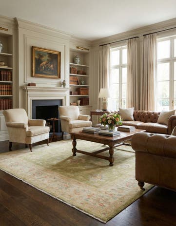 5' 9 x 8' Hand Knotted Peshawar Ziegler Rug