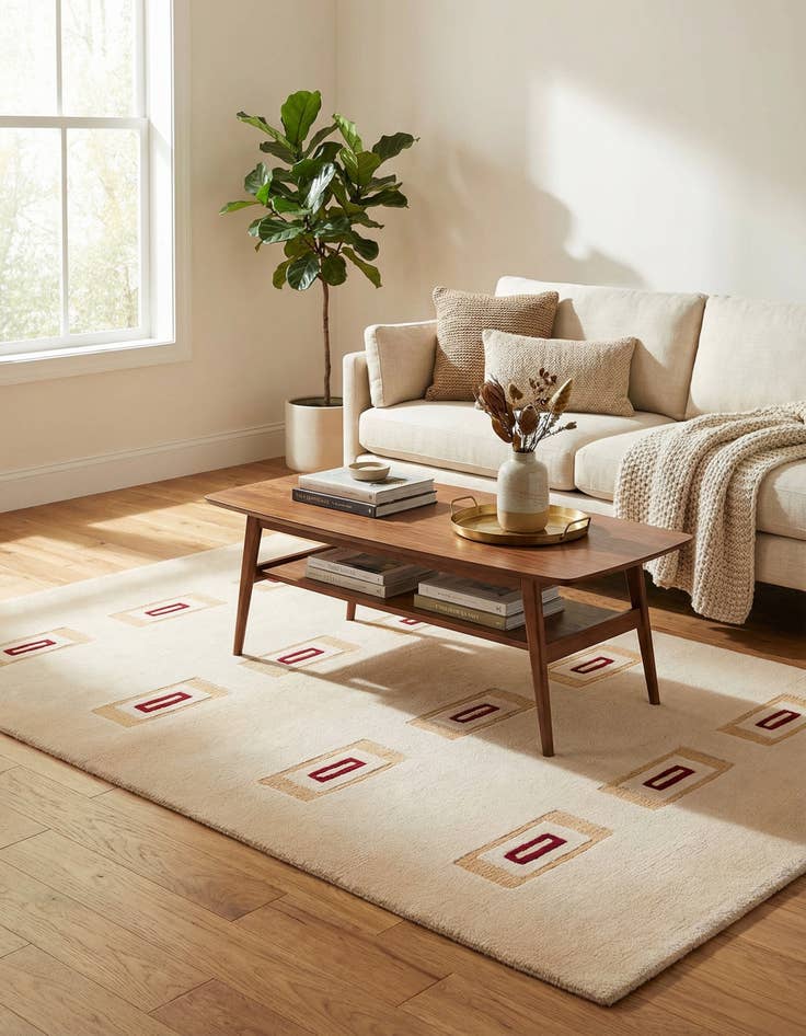 Detail image of  3' 1 x 4' 11  Hand Knotted Darya Wool Rug