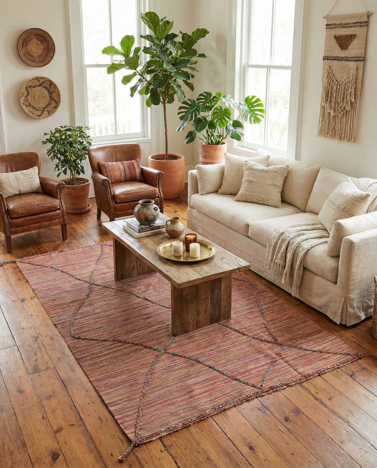 Detail image of 5' 3 x 8' Hand Knotted Moroccan Wool Rug