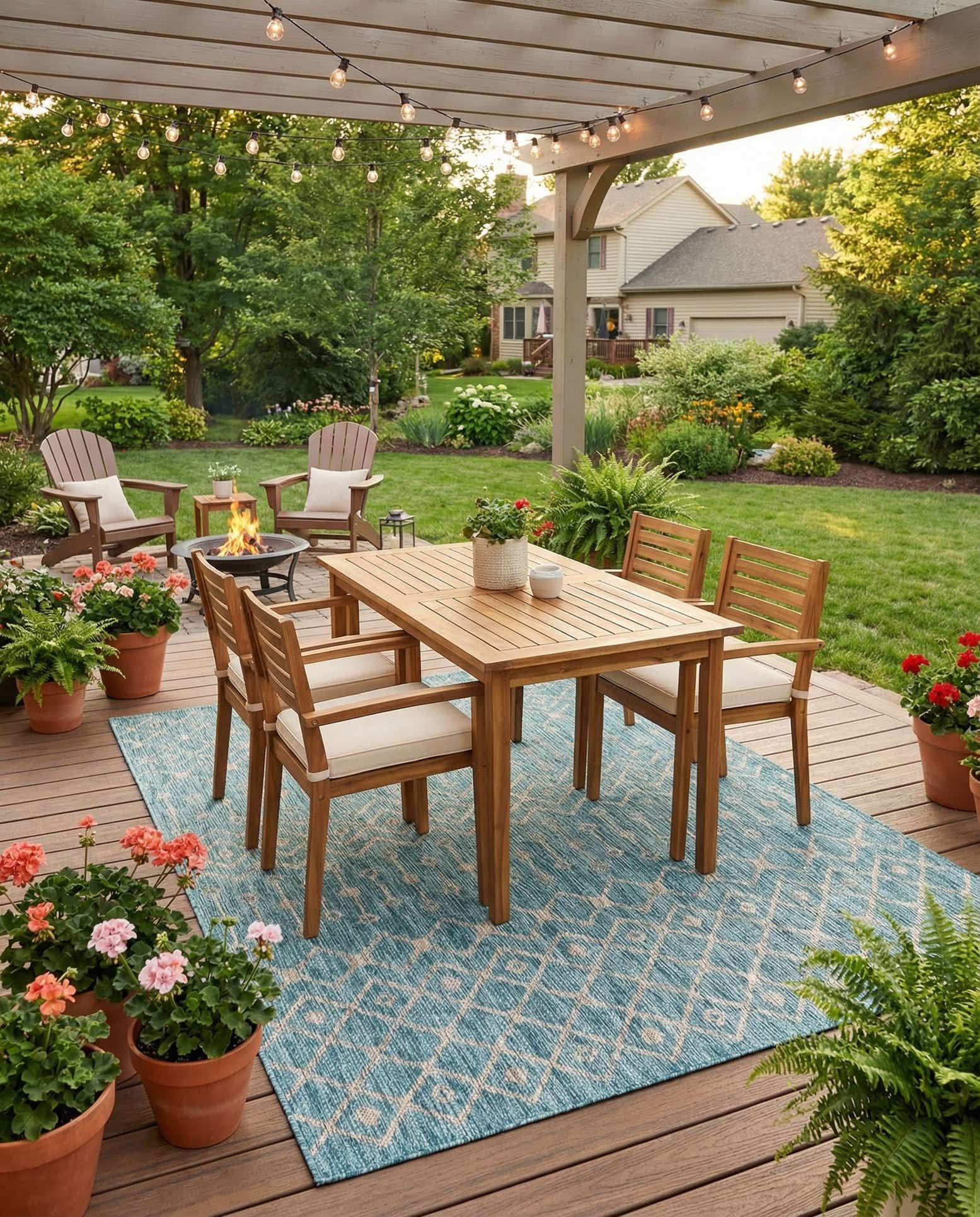 6' x 9' Easy-Clean Trellis Indoor / Outdoor Rug