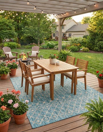 6' x 9' Easy-Clean Lattice Indoor / Outdoor Rug