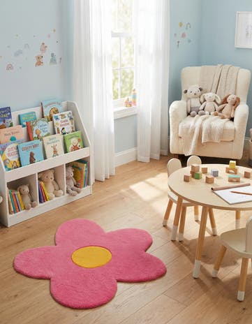 2' 2 x 2' 2 Happy Rugs Funky Flower Wool Round