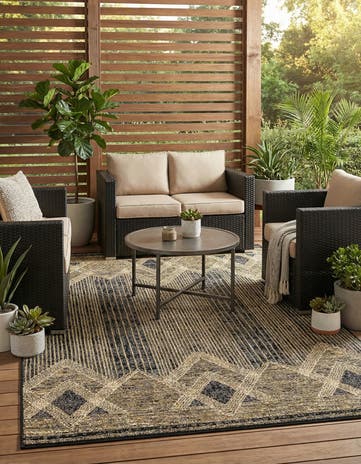 5' x 8' Easy-Clean Modern Indoor / Outdoor Rug