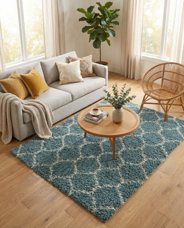  7' 10 x 7' 10 Lattice Shag Square Rug