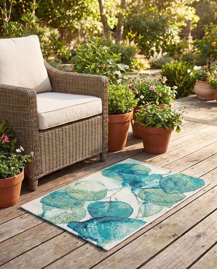 2' x 3' Easy-Clean Botanical Indoor / Outdoor Rug