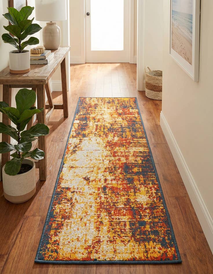 Detail image of 2' x 6'  Washable Coastal Indoor / Outdoor Runner Rug