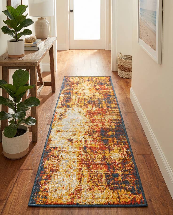 Detail image of 2' x 6' Easy-Clean Coastal Indoor / Outdoor Runner Rug