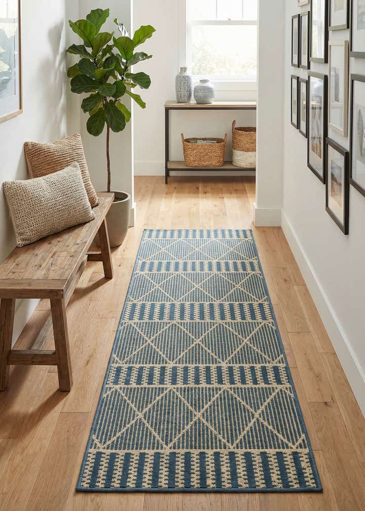 2' 7 x 5' 3 Easy-Clean Trellis Indoor / Outdoor Runner Rug