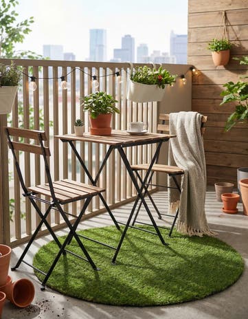 Green Easy-Clean Grass Indoor / Outdoor Round Rug