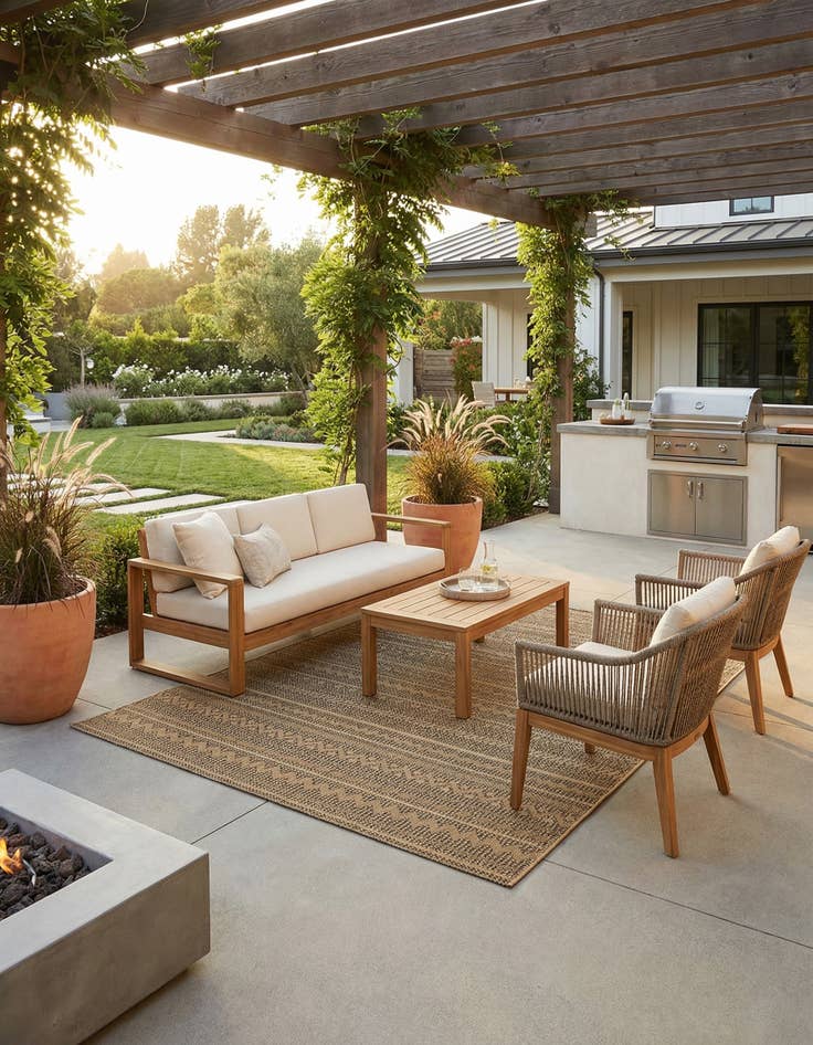 Detail image of 8' x 11' 4  Washable Modern Indoor / Outdoor Rug