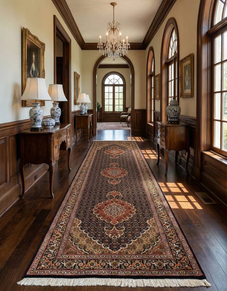 Detail image of 2' 7 x 10' 2 Tabriz Mahi Wool Runner Rug