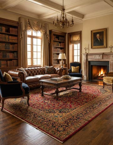 9' 7 x 12' 6 Hand Knotted Kashan Persian Wool Rug