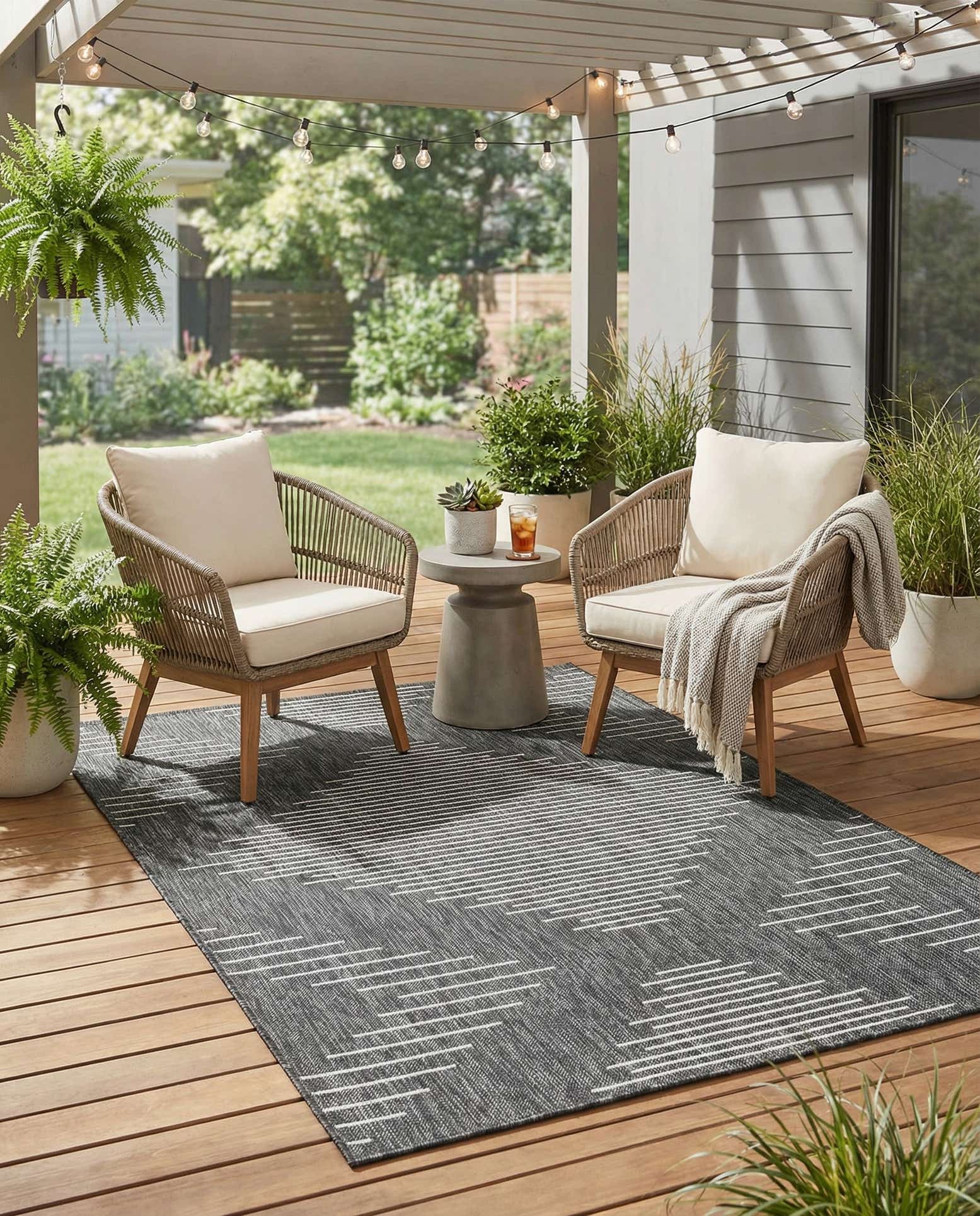 4' x 6' Easy-Clean Modern Indoor / Outdoor Rug