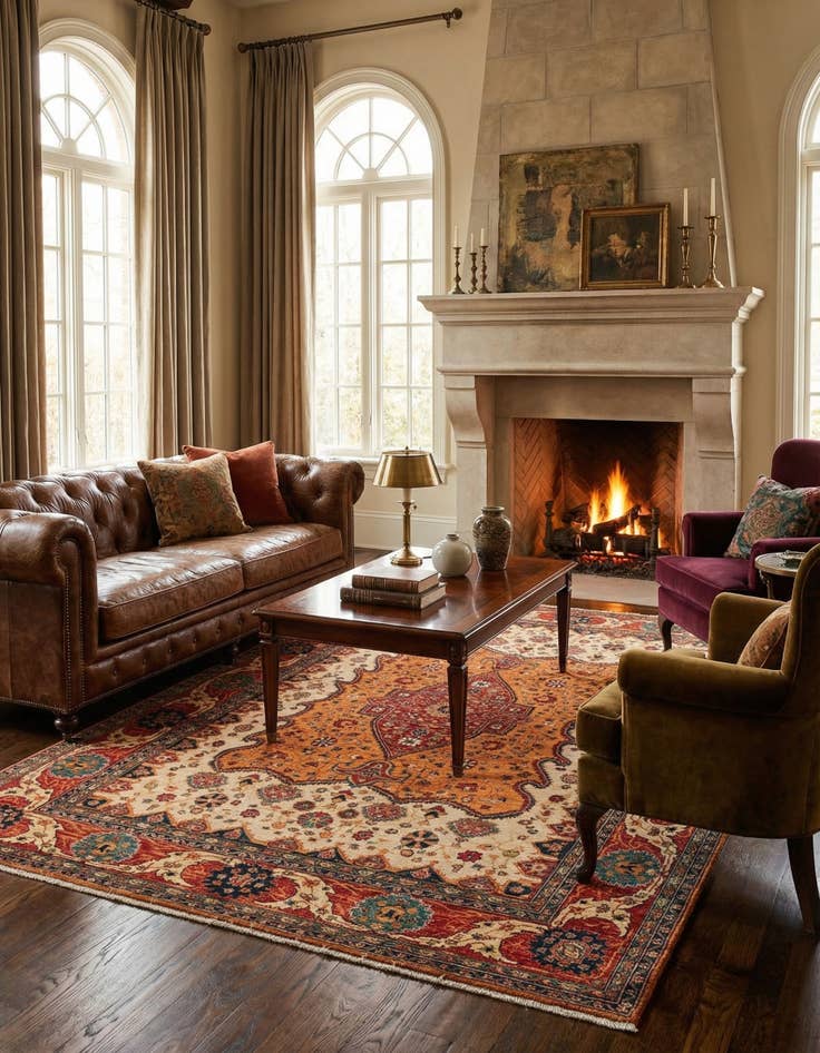 Detail image of 5' 9 x 8'  Hand Knotted Ariana Ziegler Rug