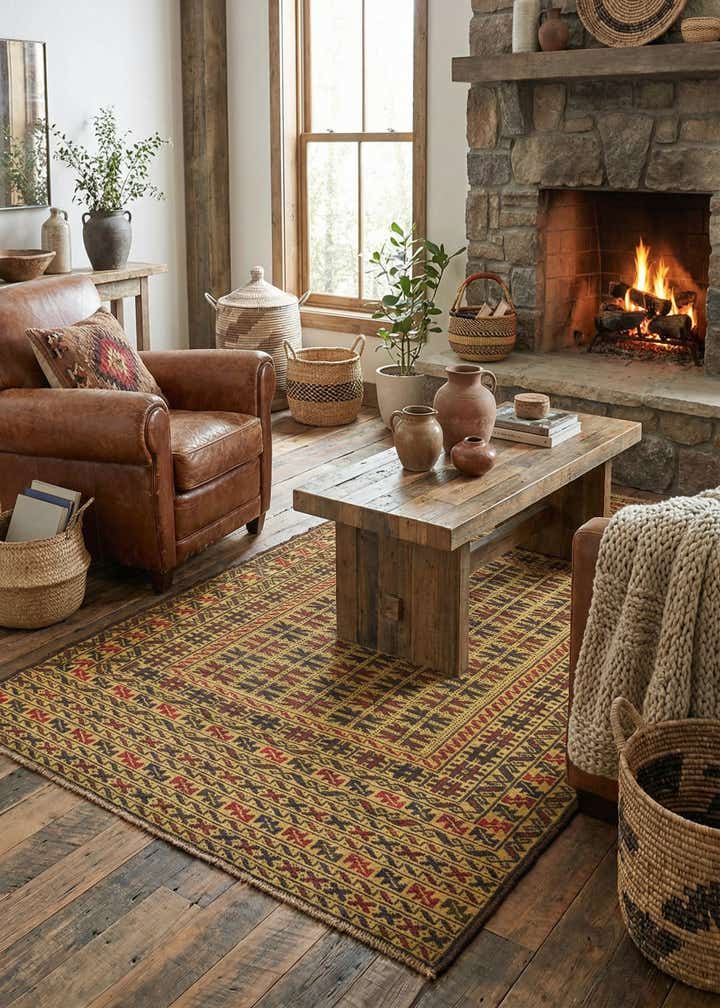 3' 10 x 6' Hand Woven Kilim Afghan Wool Rug