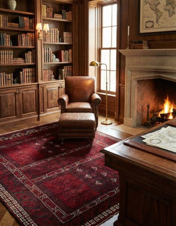 5' 8 x 6' 9 Hand Knotted Khal Mohammadi Oriental Wool Rug