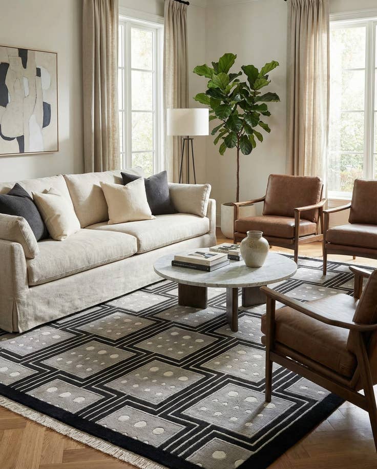 Detail image of 6' 5 x 9' 10 Hand Knotted Darya Wool Rug