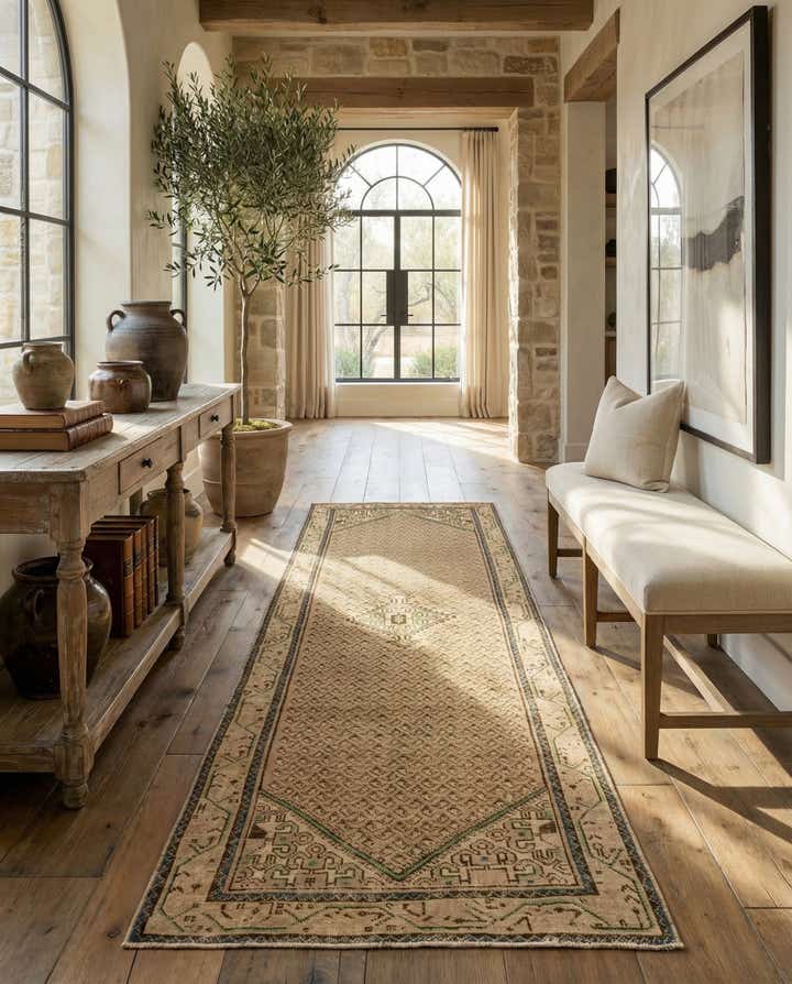 3' 4 x 10' 1 Hand Knotted Ultra Vintage Persian Wool Runner Rug