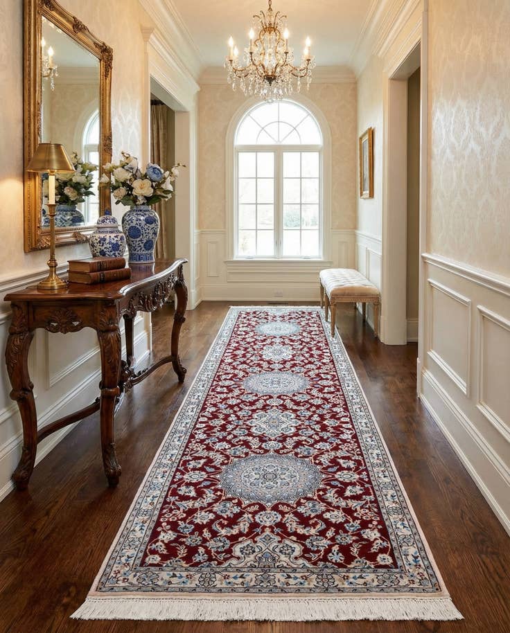 Detail image of 3' 4 x 11' 2 Hand Knotted Nain Persian Runner Rug