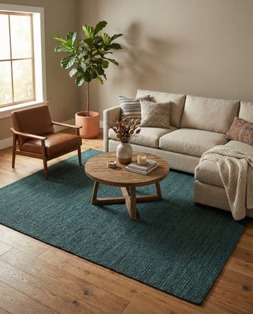  7' 10 x 7' 10  Hand Braided Jute Square Rug