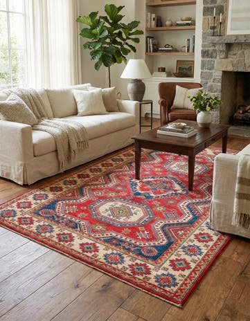 6' 6 x 9' 9 Hand Knotted Kazak Rug
