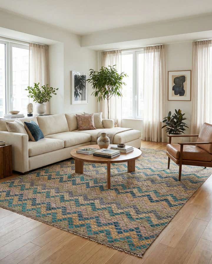 8' 7 x 11' 3 Hand Woven Kilim Modern Wool Rug