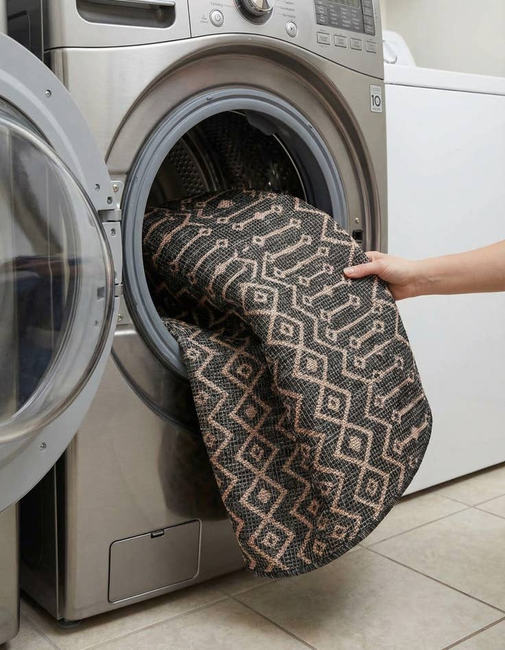 Detail image of 4' x 4'  Washable Trellis Indoor / Outdoor Round Rug