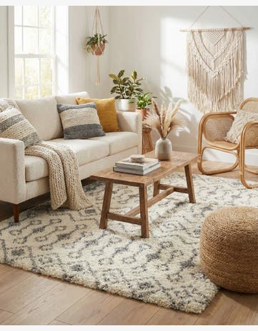 6' x 6' Moroccan Trellis Shag Square Rug