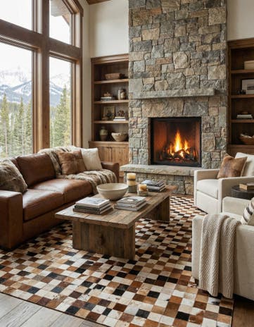 8' x 10' Cowhide Leather Rug