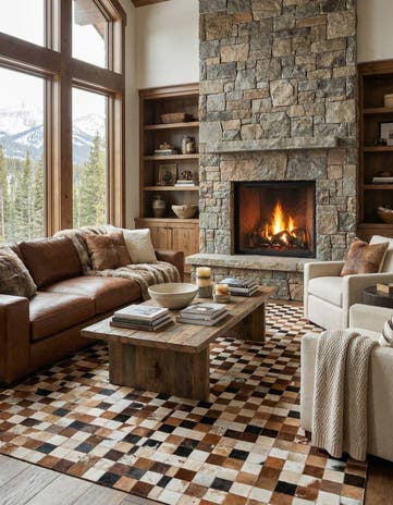 8' x 10' Cowhide Leather Rug