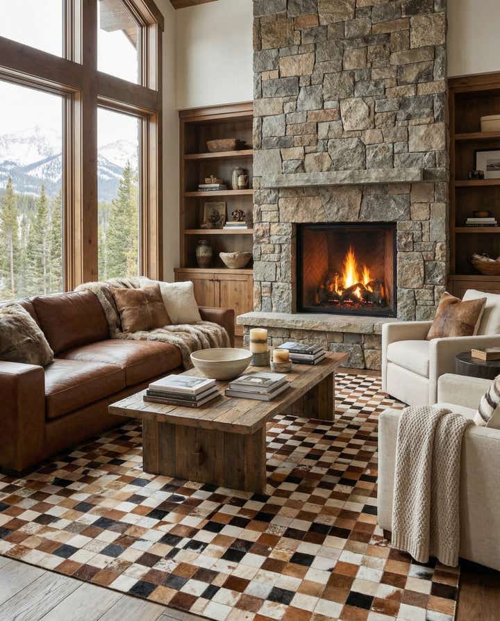 8' x 10' Cowhide Leather Rug