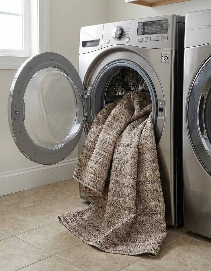 Detail image of 7' x 10'  Washable Striped Indoor / Outdoor Rug