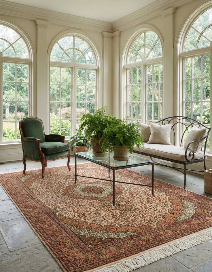 Detail image of 6' 5 x 9' 3  Hand Knotted Hereke Wool Rug