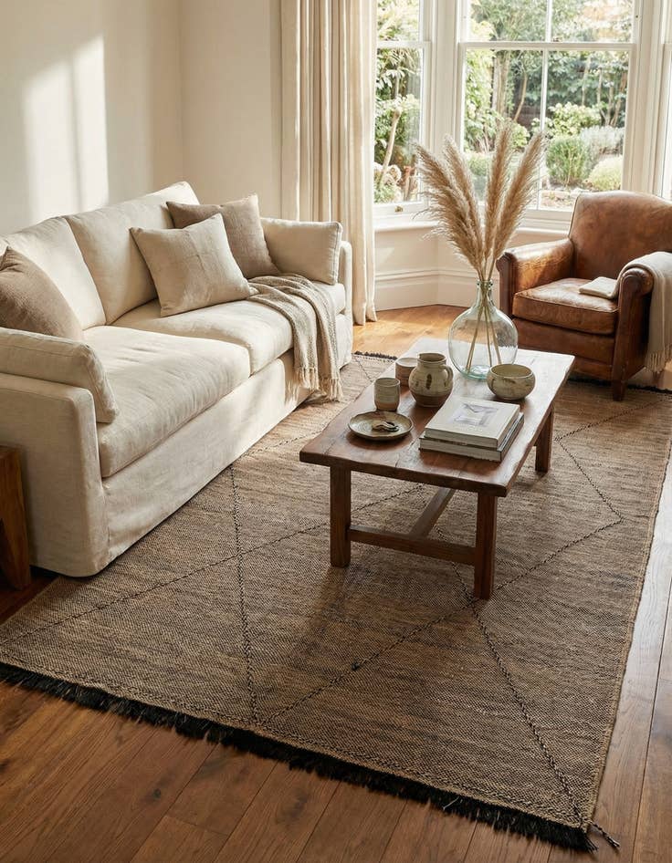 Detail image of 7' 3 x 9' 7  Hand Knotted Moroccan Wool Rug