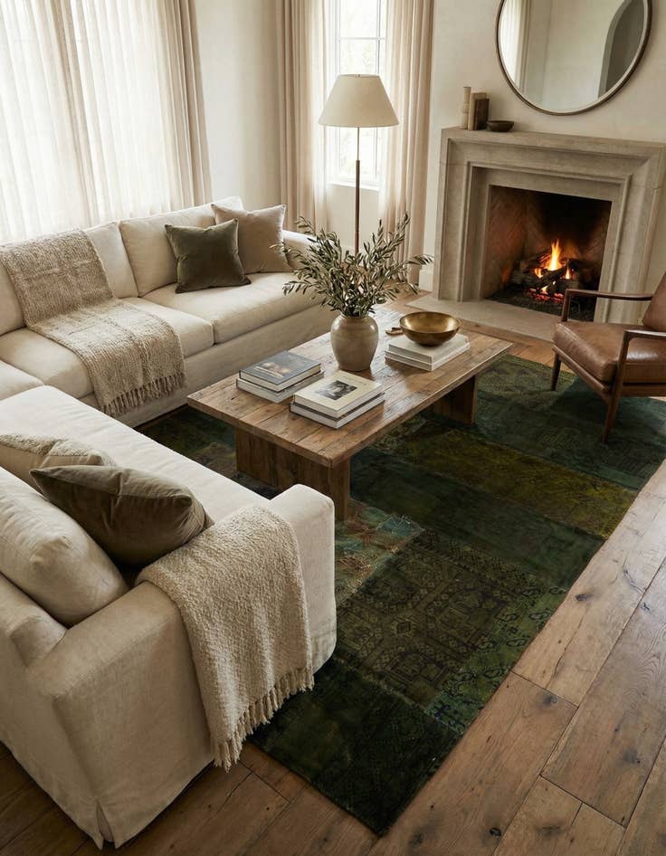 Detail image of 6' 2 x 8' 1  Hand Knotted Ultra Vintage Persian Wool Rug