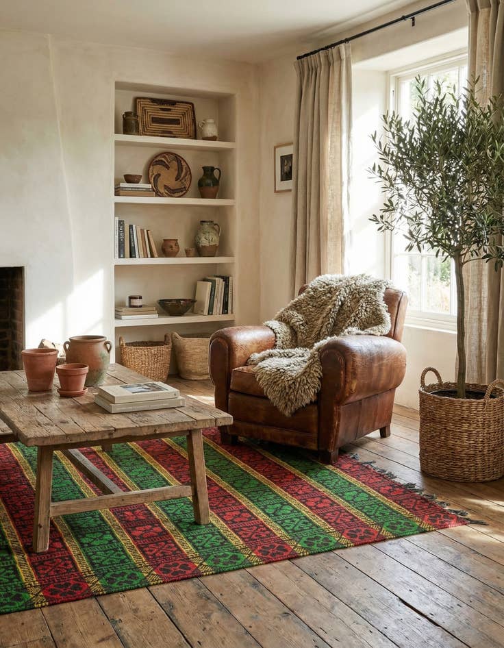 Detail image of 5' 5 x 8' 2 Hand Woven Moroccan Wool Rug